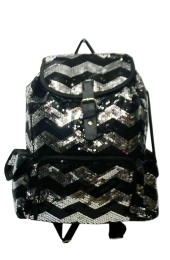 Sequin Backpack-ZIQ2929L#BLACK